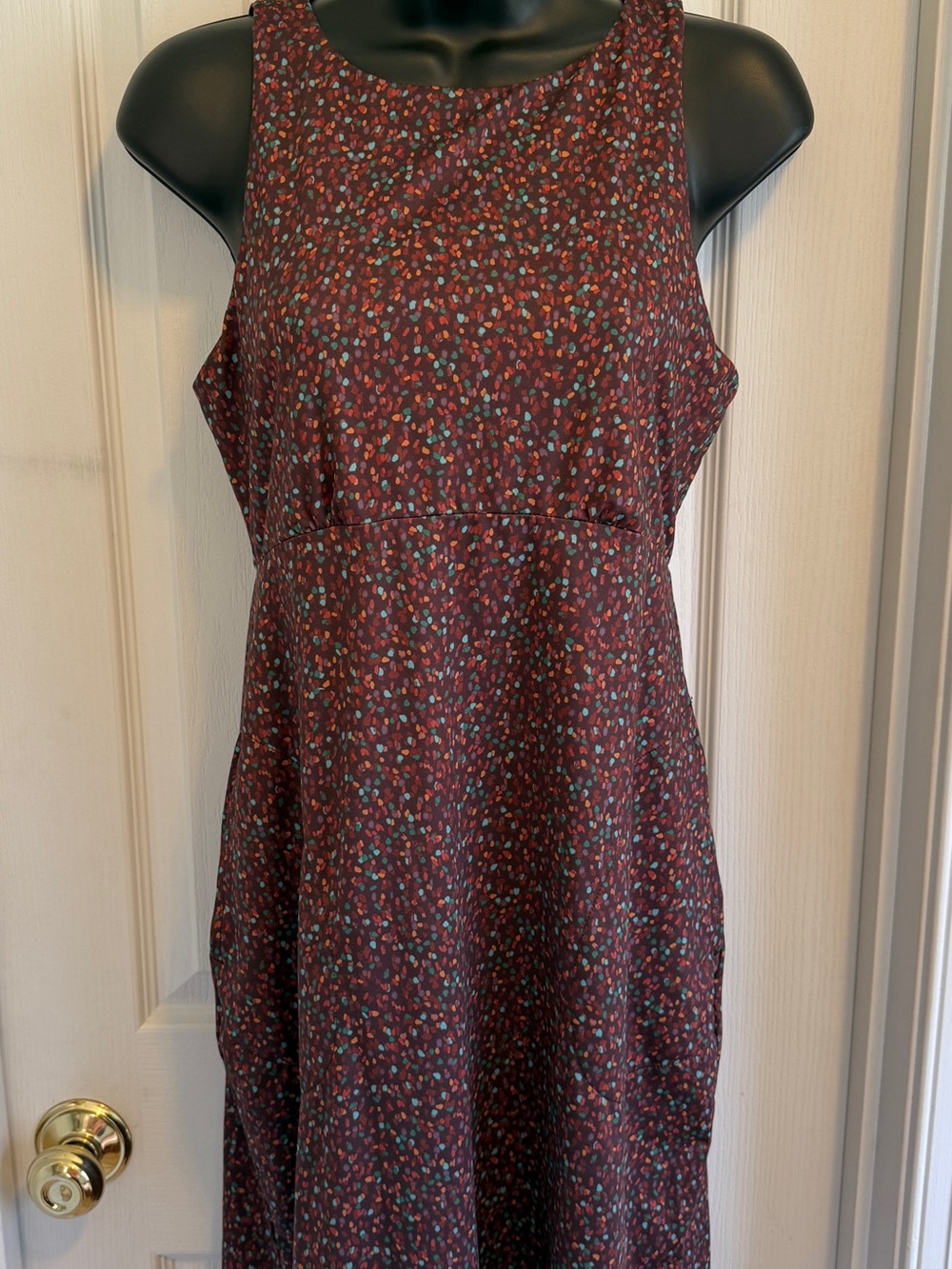 PrAna Women's Burgundy Floral A-Line Dress